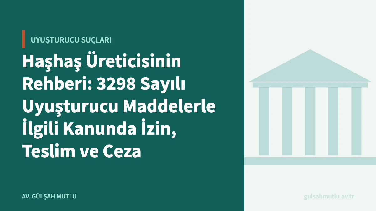Haşhaş Üreticisinin Rehberi: 3298 Sayılı Uyuşturucu Maddelerle İlgili Kanunda İzin, Teslim ve Ceza
