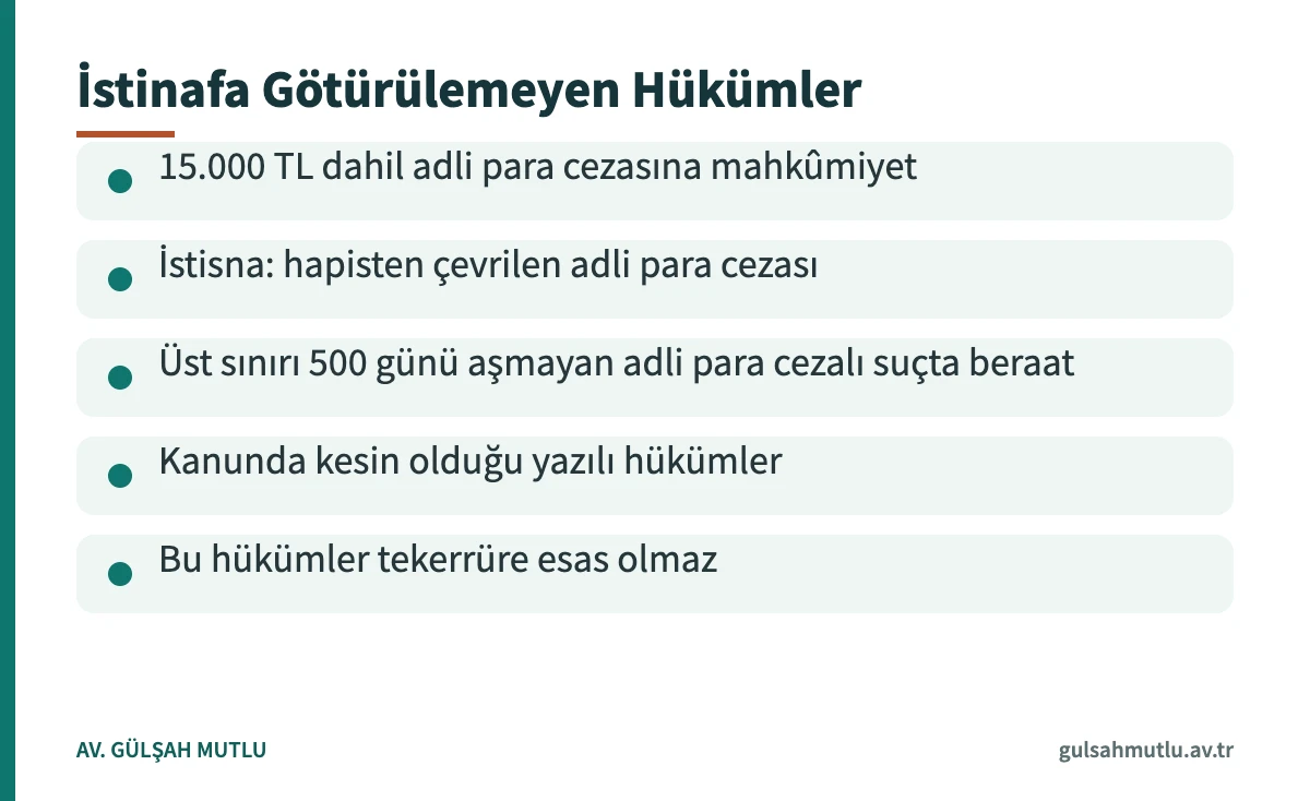 CMK 272/3 uyarınca bölge adliye mahkemesine taşınamayan kesin hükümler kartı