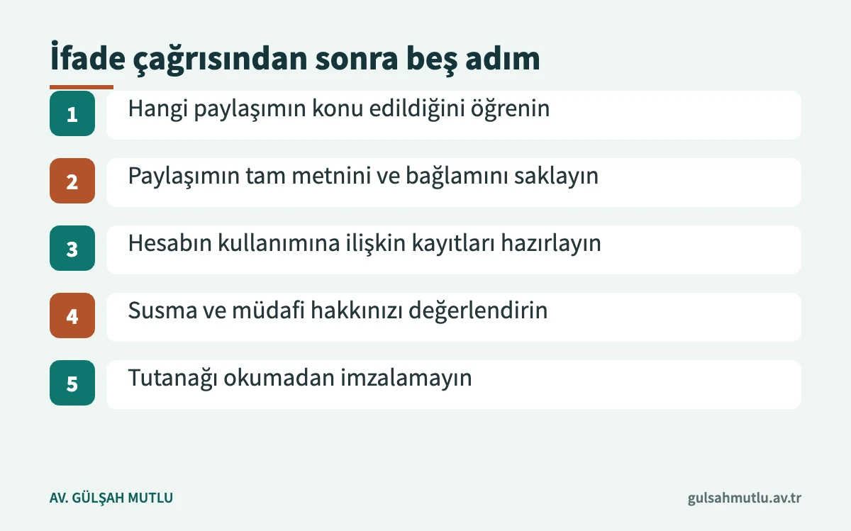 TCK 299 soruşturmasında ifadeye çağrılan kişinin izleyebileceği beş adım