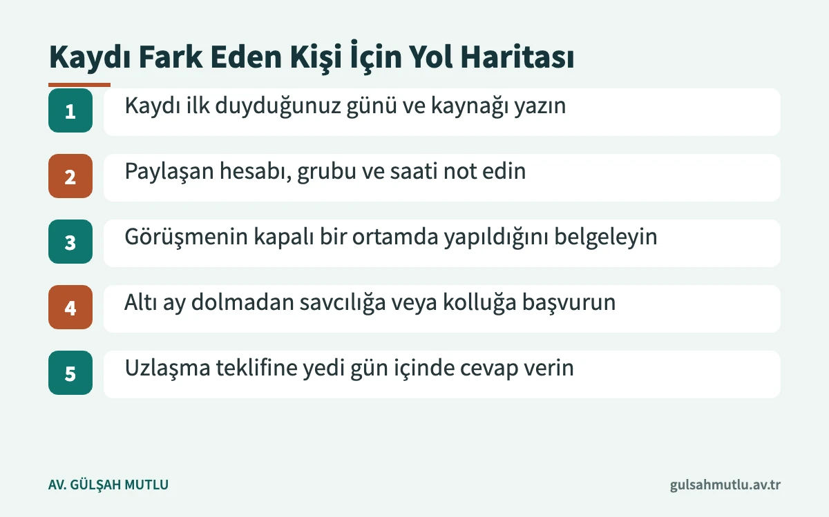 Gizli ses kaydının yayıldığını öğrenen kişinin izleyebileceği beş adımlık yol haritası