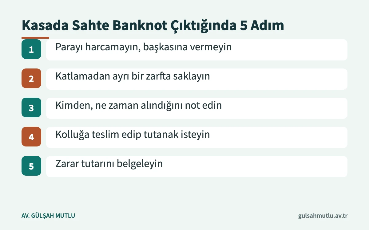Parada sahtecilik suçu ve cezası riskine karşı sahte parayla karşılaşınca atılacak adımlar