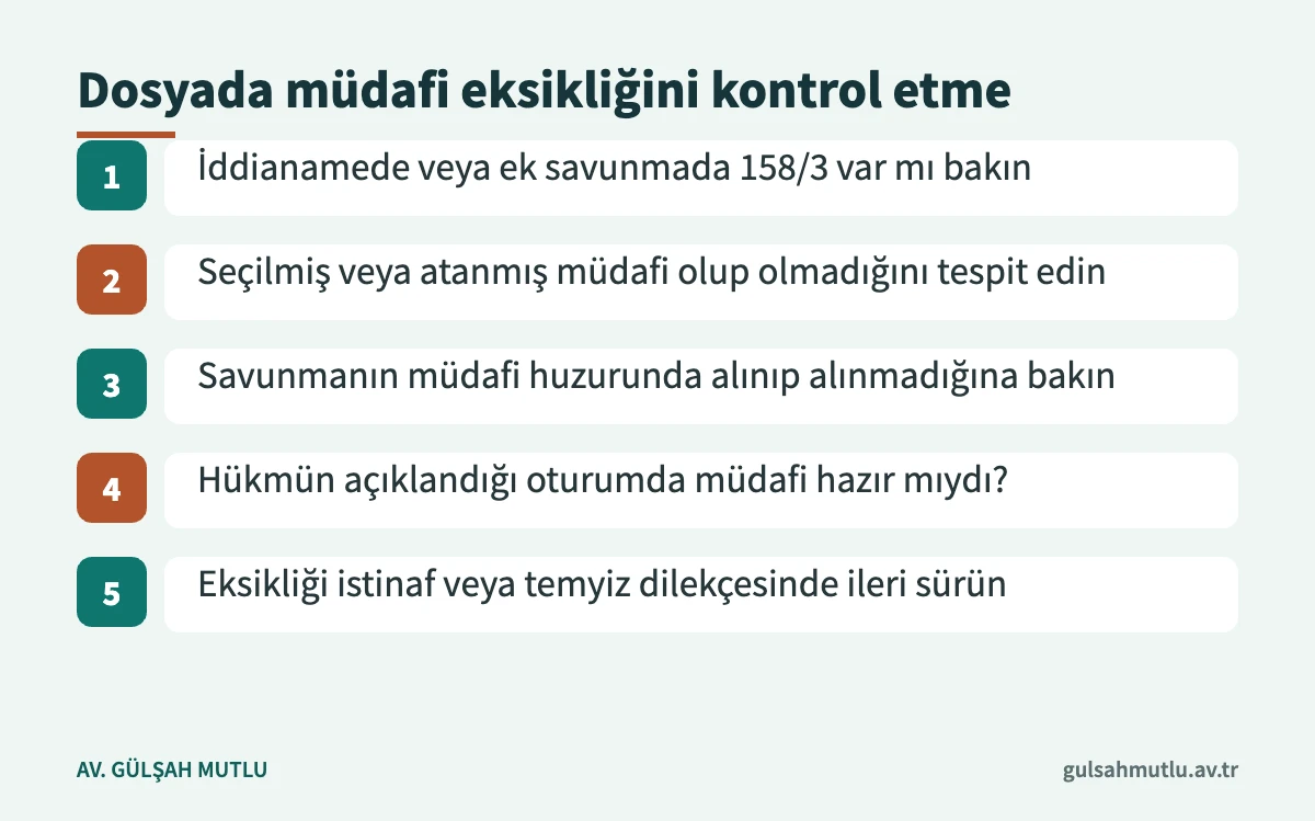Nitelikli dolandırıcılık dosyasında zorunlu müdafi eksikliğini kontrol etmenin beş adımı
