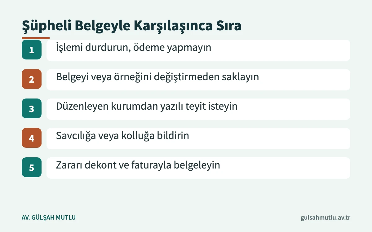 Resmi belgede sahtecilik suçu ve cezası şüphesinde zarar görenin izleyeceği adımlar