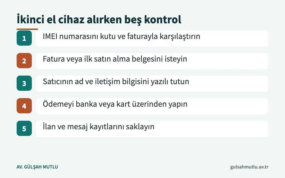 İkinci el telefon veya bilgisayar alırken iyi niyeti belgelemeye yarayan beş kontrol adımı