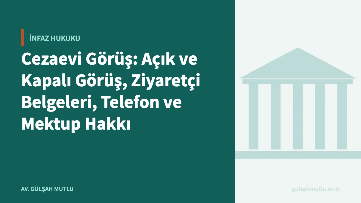 Cezaevi Görüş: Açık ve Kapalı Görüş, Ziyaretçi Belgeleri, Telefon ve Mektup Hakkı