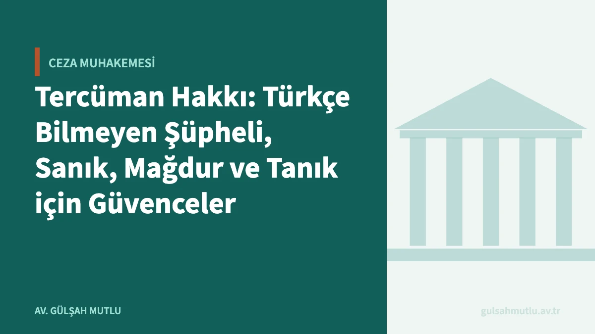 Tercüman Hakkı: Türkçe Bilmeyen Şüpheli, Sanık, Mağdur ve Tanık için Güvenceler